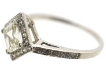 18ct White Gold, Diamond Set, Diamond Shaped Ring