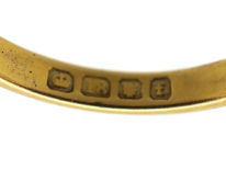 Victorian 18ct Gold Five Stone Diamond Carved Half Hoop Ring