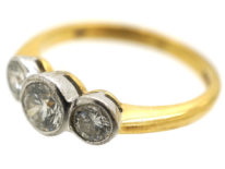 18ct Gold Three Stone Diamond Millennium Ring
