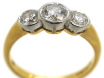 18ct Gold Three Stone Diamond Millennium Ring