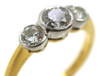 18ct Gold Three Stone Diamond Millennium Ring