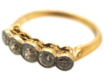 Edwardian 18ct Gold Five Stone Diamond Ring