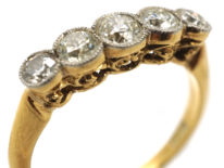 Edwardian 18ct Gold Five Stone Diamond Ring