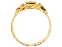 Edwardian 18ct Gold Knot Ring Set With Three Diamonds