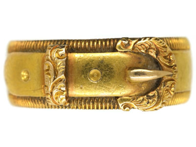 Edwardian 18ct Gold Buckle Ring