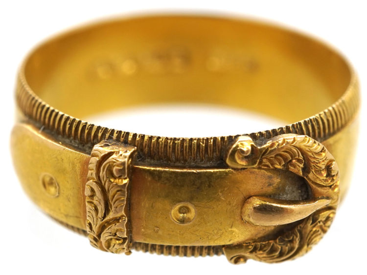 Edwardian 18ct Gold Buckle Ring