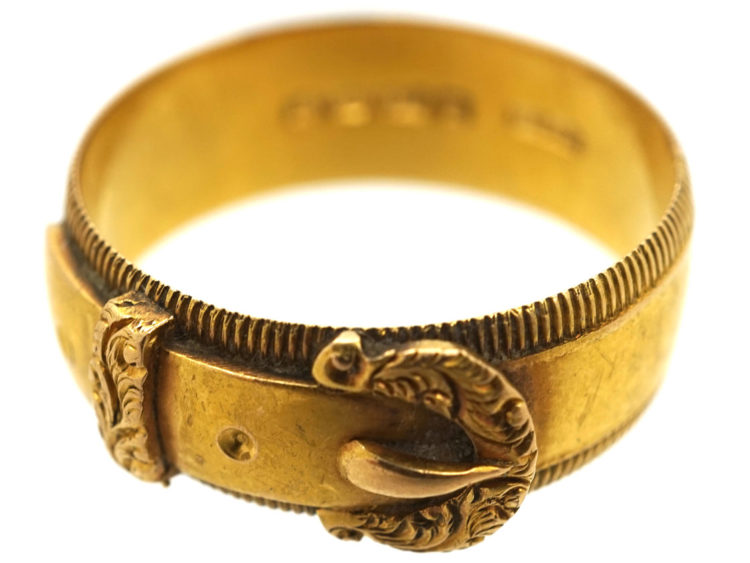 Edwardian 18ct Gold Buckle Ring