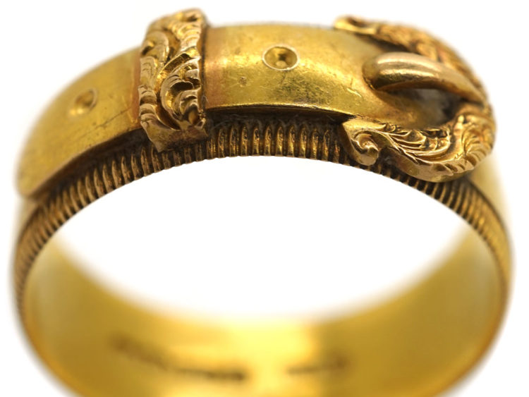Edwardian 18ct Gold Buckle Ring