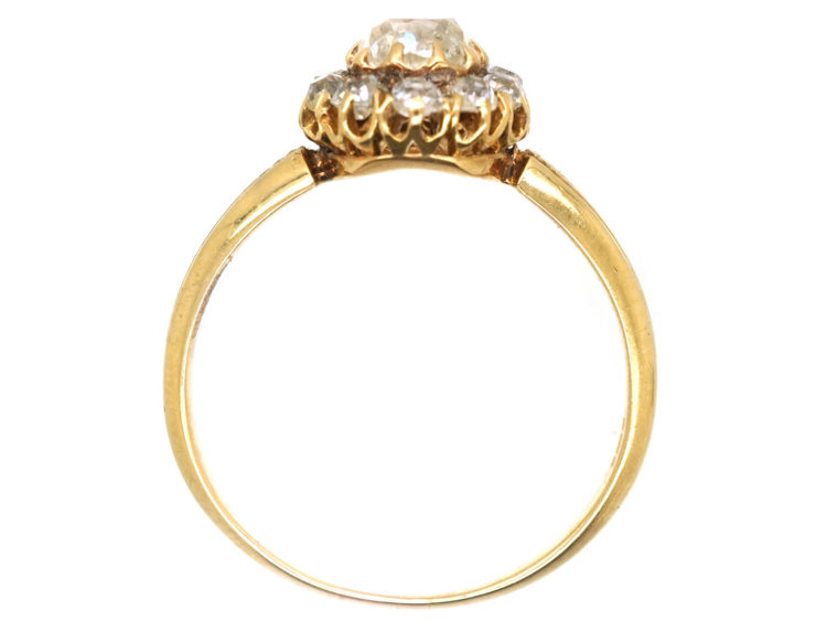 Edwardian 14ct Gold Diamond Cluster Ring