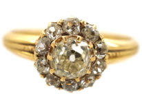 Edwardian 14ct Gold Diamond Cluster Ring