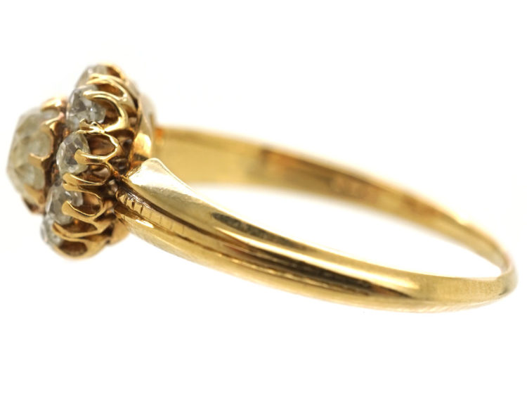 Edwardian 14ct Gold Diamond Cluster Ring