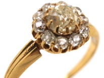 Edwardian 14ct Gold Diamond Cluster Ring