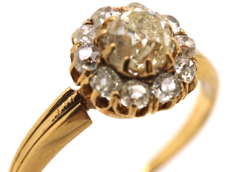 Edwardian 14ct Gold Diamond Cluster Ring
