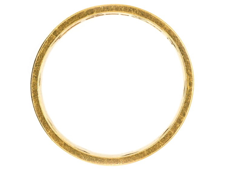 22ct Gold & Platinum Wedding Ring With Flower Motif