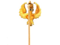 French 18ct Gold & Rose Diamond Griffin Tie Pin