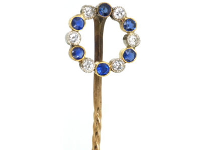 Edwardian Sapphire & Diamond Circular Tie Pin Edwardian Sapphire & Diamond Circular Tie Pin