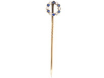 Edwardian Sapphire & Diamond Circular Tie Pin