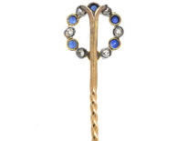 Edwardian Sapphire & Diamond Circular Tie Pin