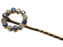 Edwardian Sapphire & Diamond Circular Tie Pin