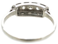 Art Deco 14ct White Gold & Diamond Five Stone Ring