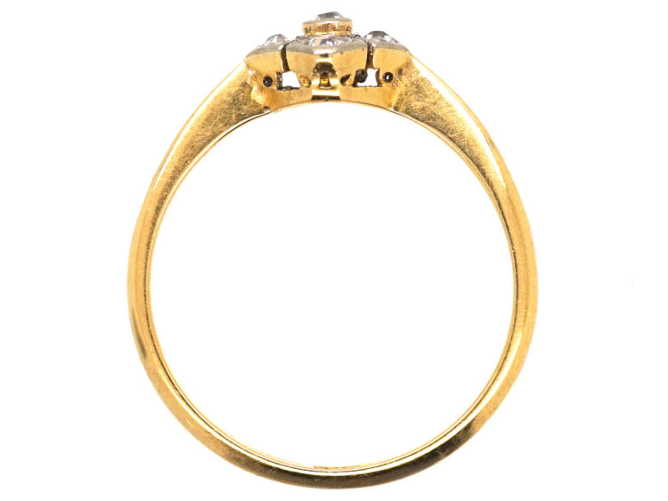 Art Deco 18ct Gold & Platinum, Diamond Shaped, Diamond Set Ring