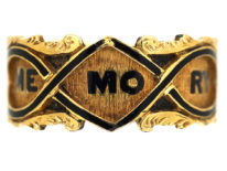 Georgian 18ct Gold & Black Enamel Memorial Ring