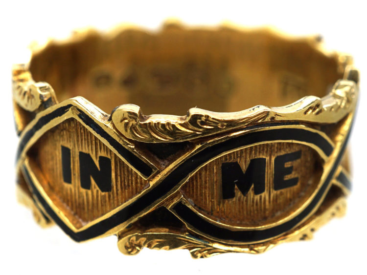 Georgian 18ct Gold & Black Enamel Memorial Ring