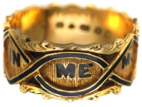Georgian 18ct Gold & Black Enamel Memorial Ring