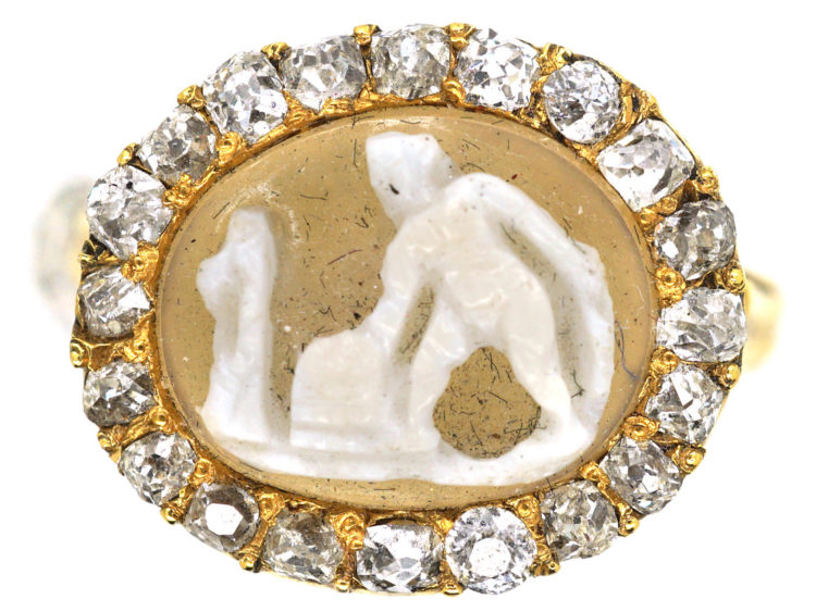 Early Georgian Diamond Cameo Ring