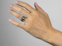 9ct Gold Georgian Black Enamel & Pearl Mourning Ring