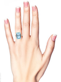 Art Deco Platinum & Rectangular Aquamarine Ring