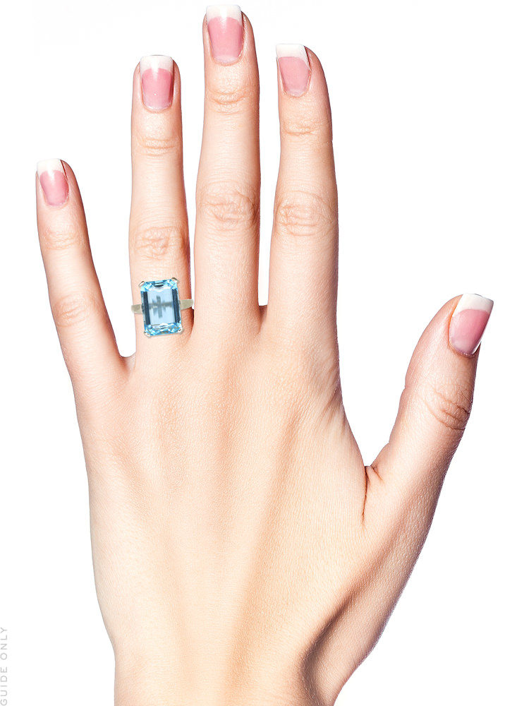 Art Deco Platinum & Rectangular Aquamarine Ring