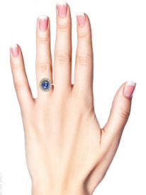 Edwardian Sapphire & Diamond Cluster Ring