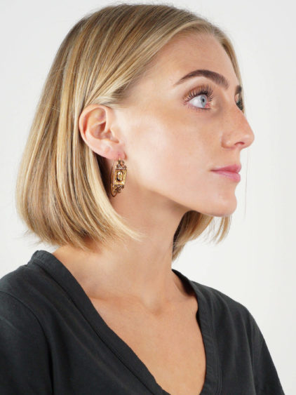 French Early 19th Century 18ct Gold Poissarde Earrings