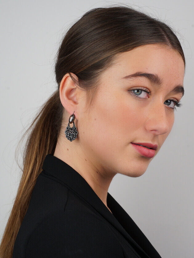 Victorian Tortoiseshell Pique Drop Earrings