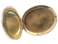 Silver Oval Locket By George Anton Scheidt With Enamelled Pansy Design