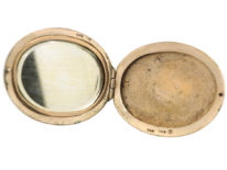 Silver Oval Locket By George Anton Scheidt With Enamelled Pansy Design