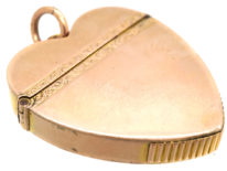 Edwardian Large 9ct Rose Gold Heart Vesta Pendant