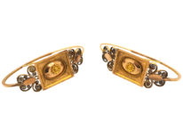 French Early 19th Century 18ct Gold Poissarde Earrings