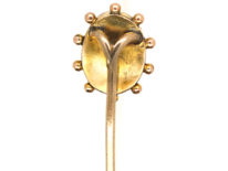 Victorian 15ct Gold Tie Pin With Shell Cameo of Classical Head