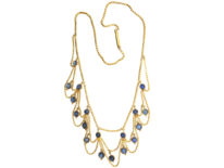 Edwardian 18ct Gold & Cabochon Sapphire Festoon Necklace