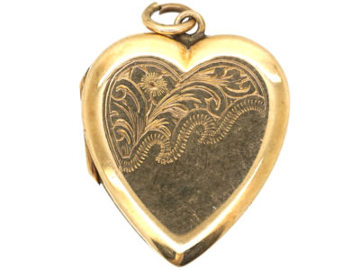 9ct Gold Back & Front Heart Shaped Locket