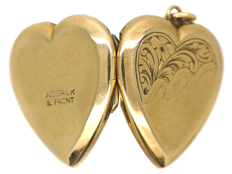 9ct Gold Back & Front Heart Shaped Locket
