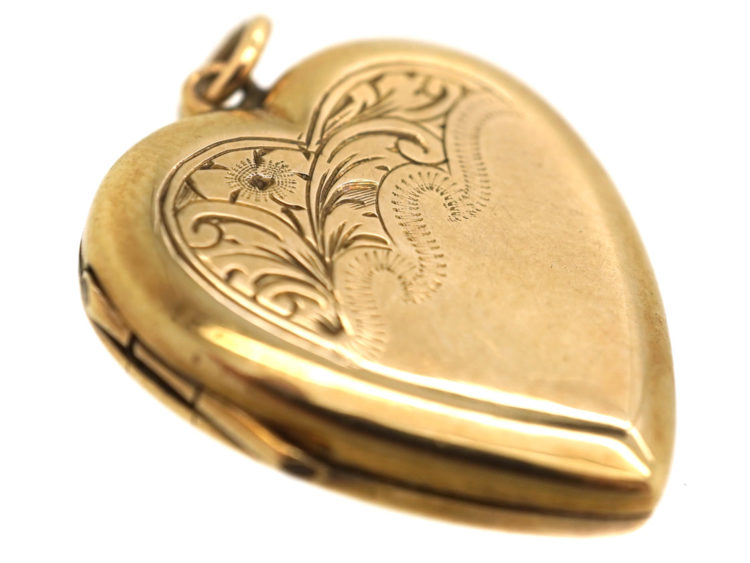 9ct Gold Back & Front Heart Shaped Locket