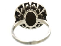 Art Deco Silver & Marcasite Round Ring