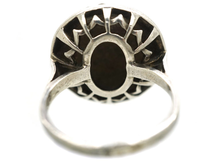 Art Deco Silver & Marcasite Round Ring