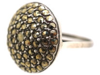 Art Deco Silver & Marcasite Round Ring