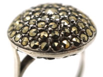 Art Deco Silver & Marcasite Round Ring