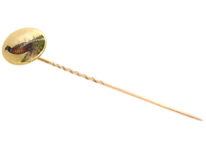 Edwardian 15ct Gold & Enamel Tie Pin of a Cock Pheasant