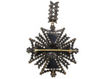 Large Victorian Vauxhall Glass Maltese Brooch & Pendant